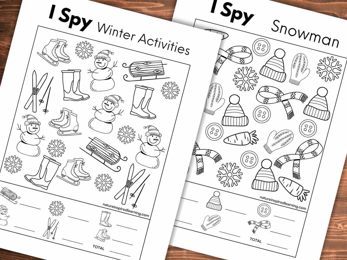 6 winter i spy printables - nature inspired learning